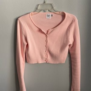 Princess Polly Cropped Pink Cardigan
